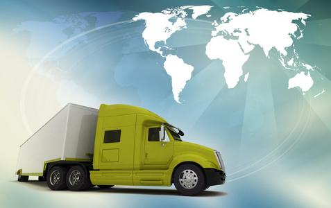 橡胶国际公路货运货物小货车送货运输包裹国际运输航运工业概念隔离